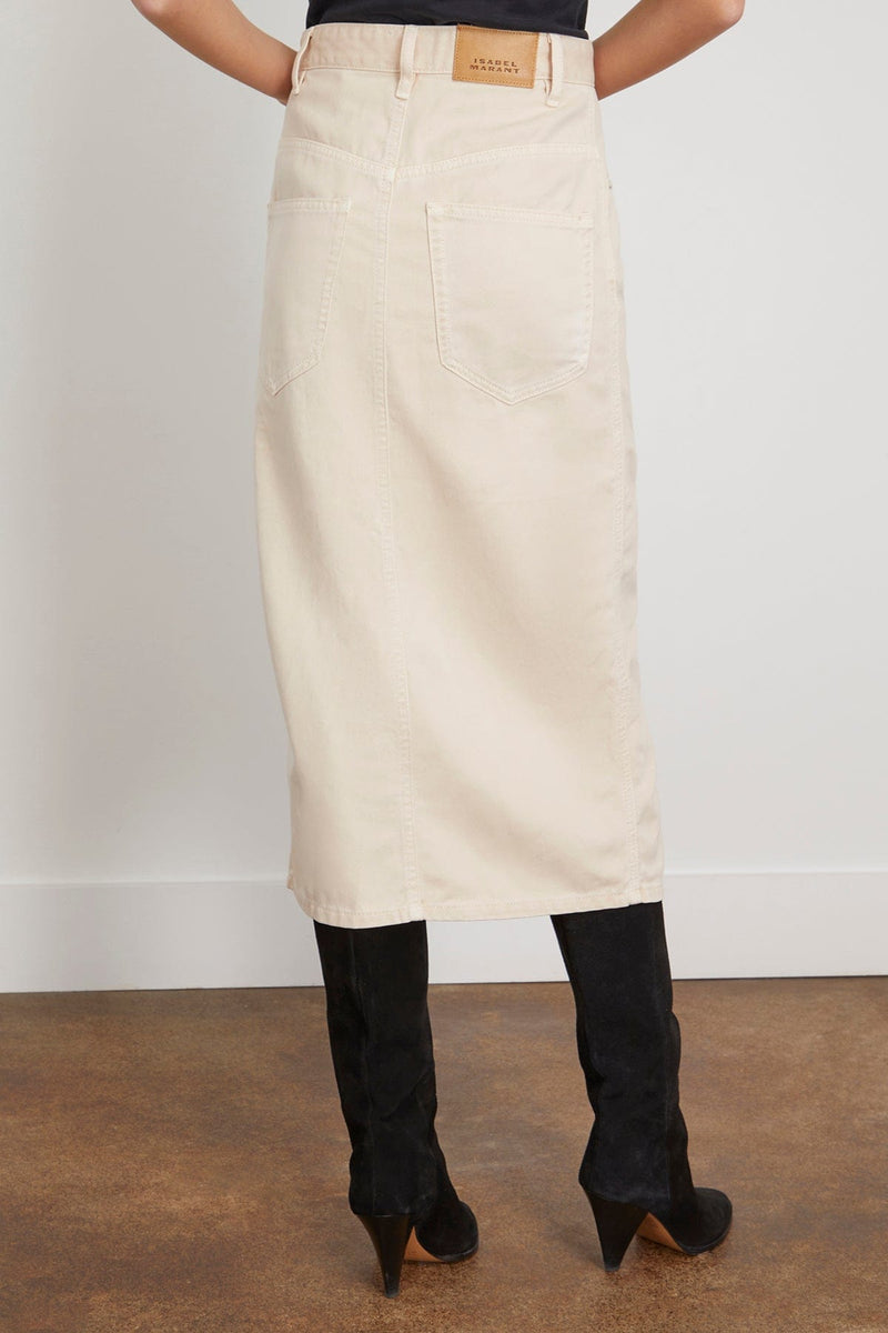 Petite White Denim High Waist Split Hem Midi Skirt | New Look