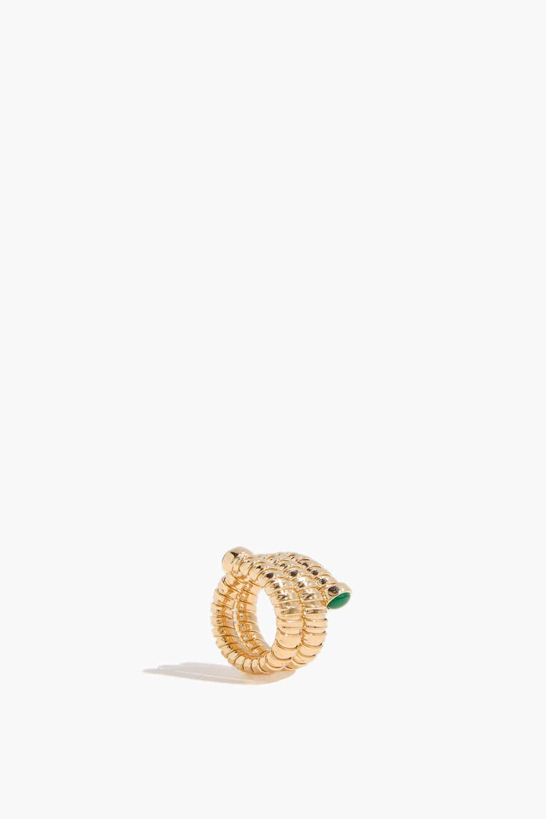 ivi Gaia Triple Twist Ring with Stones in Yellow Gold