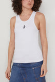 JW Anderson Tops Anchor Embroidered Tank Top in White JW Anderson Anchor Embroidered Tank Top in White