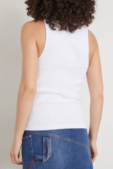 JW Anderson Tops Anchor Embroidered Tank Top in White JW Anderson Anchor Embroidered Tank Top in White