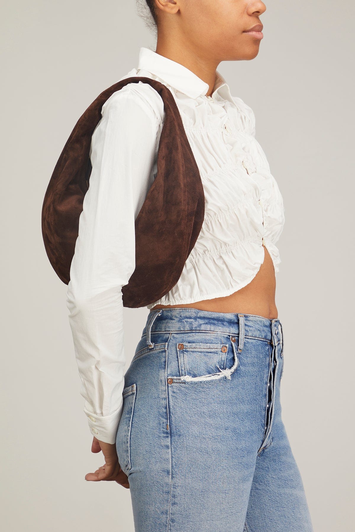 Khaite Top Handle Bags Olivia Hobo Medium in Coffee Khaite Olivia Hobo Medium in Coffee