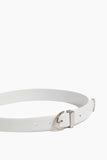Khaite Belts Bambi Skinny Belt with Silver Hardware in Optic White Khaite Bambi Skinny Belt with Silver Hardware in Optic White