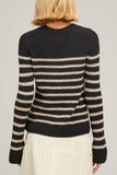 Khaite Sweaters Tilda Crewneck Mariner Stripe Sweater in Black/Powder Stripe Khaite Tilda Crewneck Mariner Stripe Sweater in Black/Powder Stripe