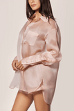 Kiki De Montparnasse Organza Long Sleeve Shirt in Buff