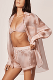 Kiki De Montparnasse Organza Long Sleeve Shirt in Buff