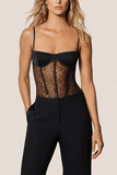 Kiki De Montparnasse Petite Fleur Bodysuit in Black