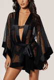 Kiki De Montparnasse Petite Fleur Kimono in Black