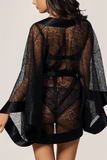 Kiki De Montparnasse Petite Fleur Kimono in Black