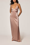 Kiki De Montparnasse Soie T-Back Gown in Buff