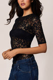 Kiki De Montparnasse Sophie Stretch Lace Bodysuit in Black
