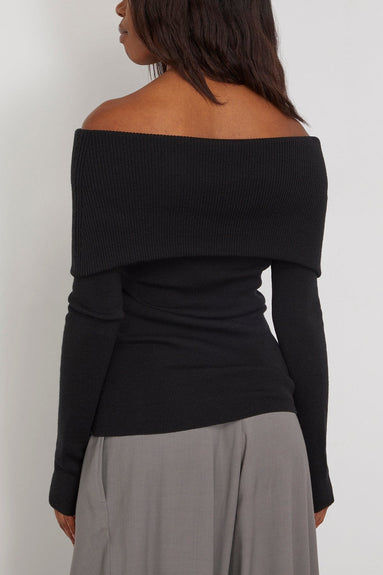La Collection Tops Cora Knitted Top in Black La Collection Cora Knitted Top in Black