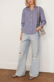 LAFATA Tops Frankie Crystal Stripe Shirt in Navy/White LAFATA Frankie Crystal Stripe Shirt in Navy/White
