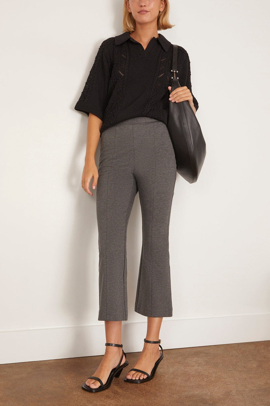 LAFATA Kick Flare Crop in Grey