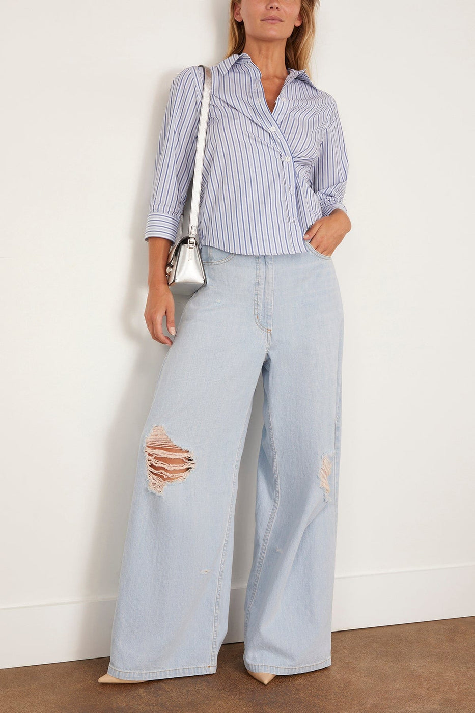 LAFATA The Twilo Shirt in French Blue/Blue