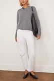 LAFATA Whipstitch Crew in Heather Grey/Navy Whipstitch