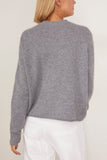 LAFATA Whipstitch Crew in Heather Grey/Navy Whipstitch