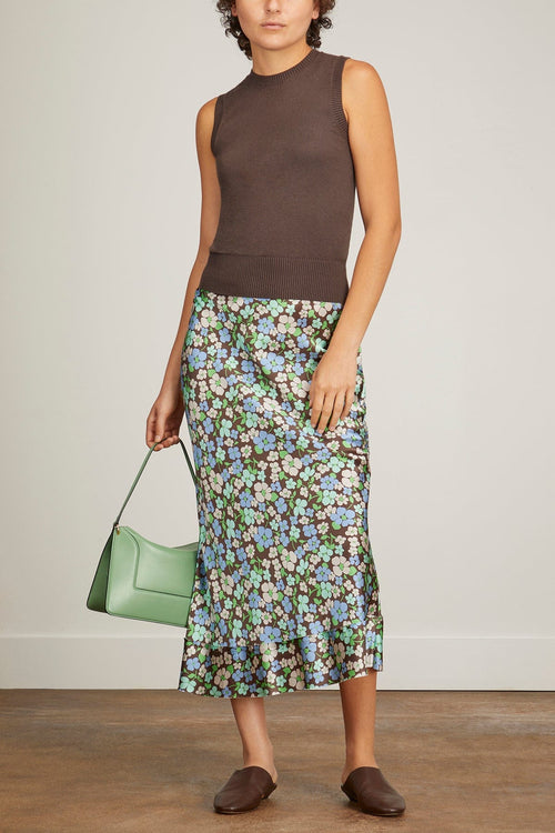 Lee Mathews Skirts Bella Skirt in Green Micro Multi