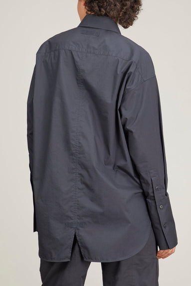 Lee Mathews Tops Poplin Long Sleeve Shirt in Navy Lee Mathews Poplin Long Sleeve Shirt in Navy