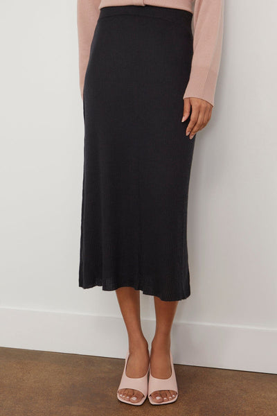 Le Kasha Skirts Panasie Ribbed Skirt in Black La Kasha Panasie Ribbed Skirt in Black