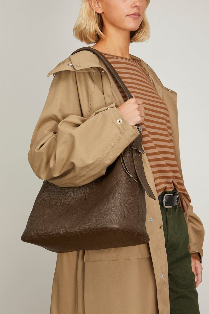 Dark Tobacco Hobo Shoulder Bag - LEMAIRE - Lemaire-EU