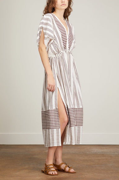 Lemlem Casual Dresses Tigist Plunge Neck Dress in Earth Lemlem Tigist Plunge Neck Dress in Earth