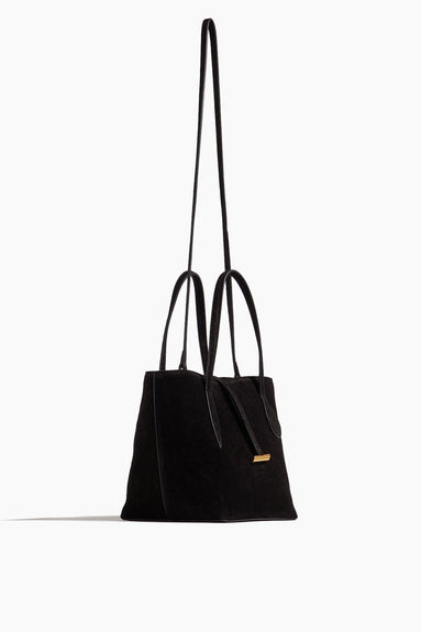 Little Liffner Top Handle Bags Sprout Mini Tote in Black Suede Little Liffner Sprout Mini Tote in Black Suede