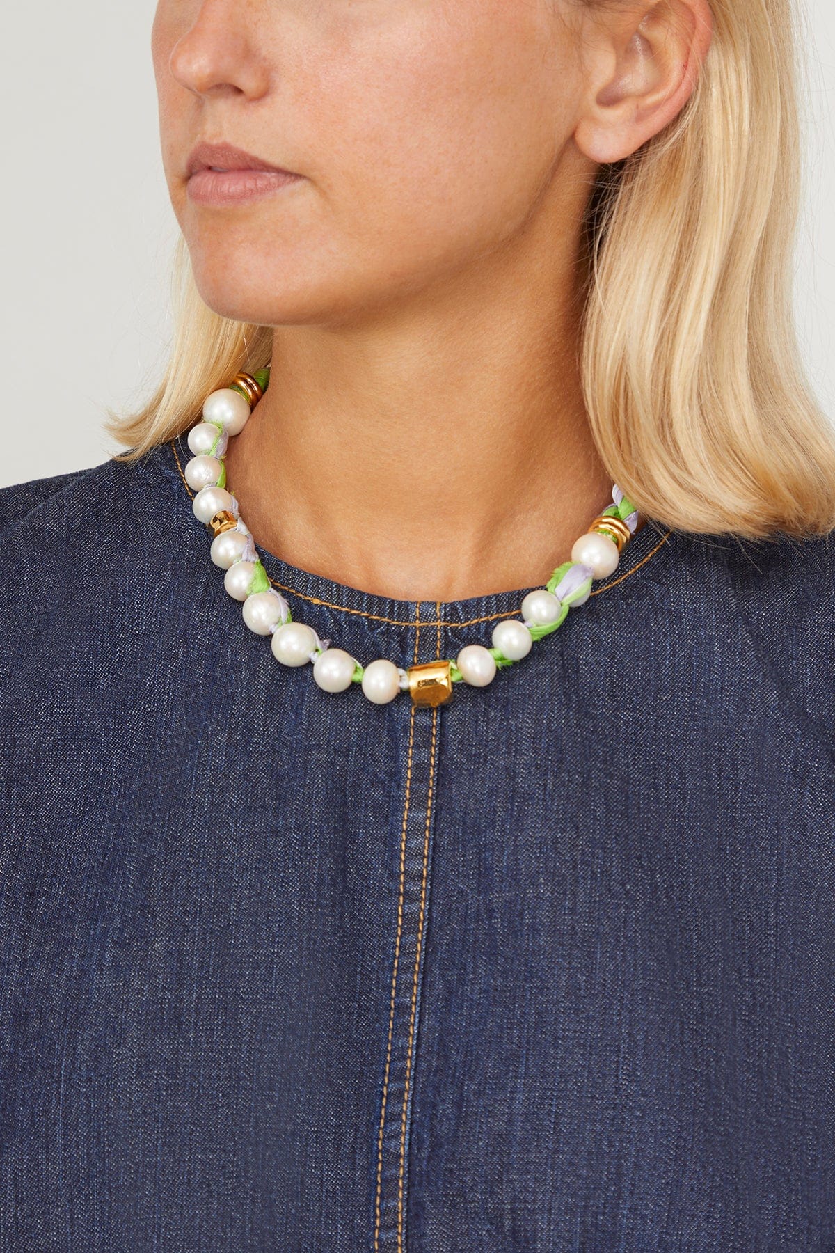 Lizzie Fortunato Necklaces Daybreak Collar in Lavender and Lime Lizzie Fortunato Daybreak Collar in Lavender and Lime