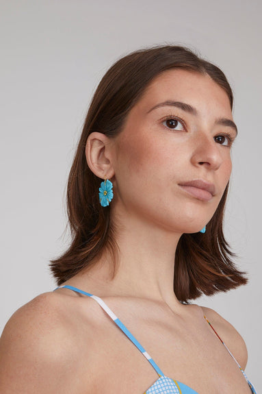 Lizzie Fortunato Earrings New Bloom Earrings in Cerulean/Turquoise Lizzie Fortunato New Bloom Earrings in Cerulean/Turquoise