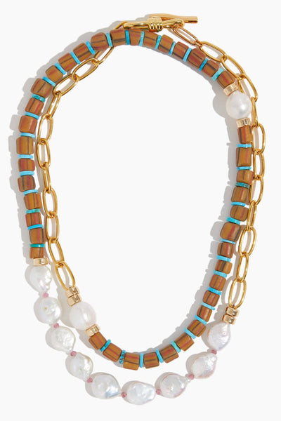 Lizzie Fortunato Necklaces Porto Covo Necklace in Azul Multi Lizzie Fortunato Porto Covo Necklace in Azul Multi