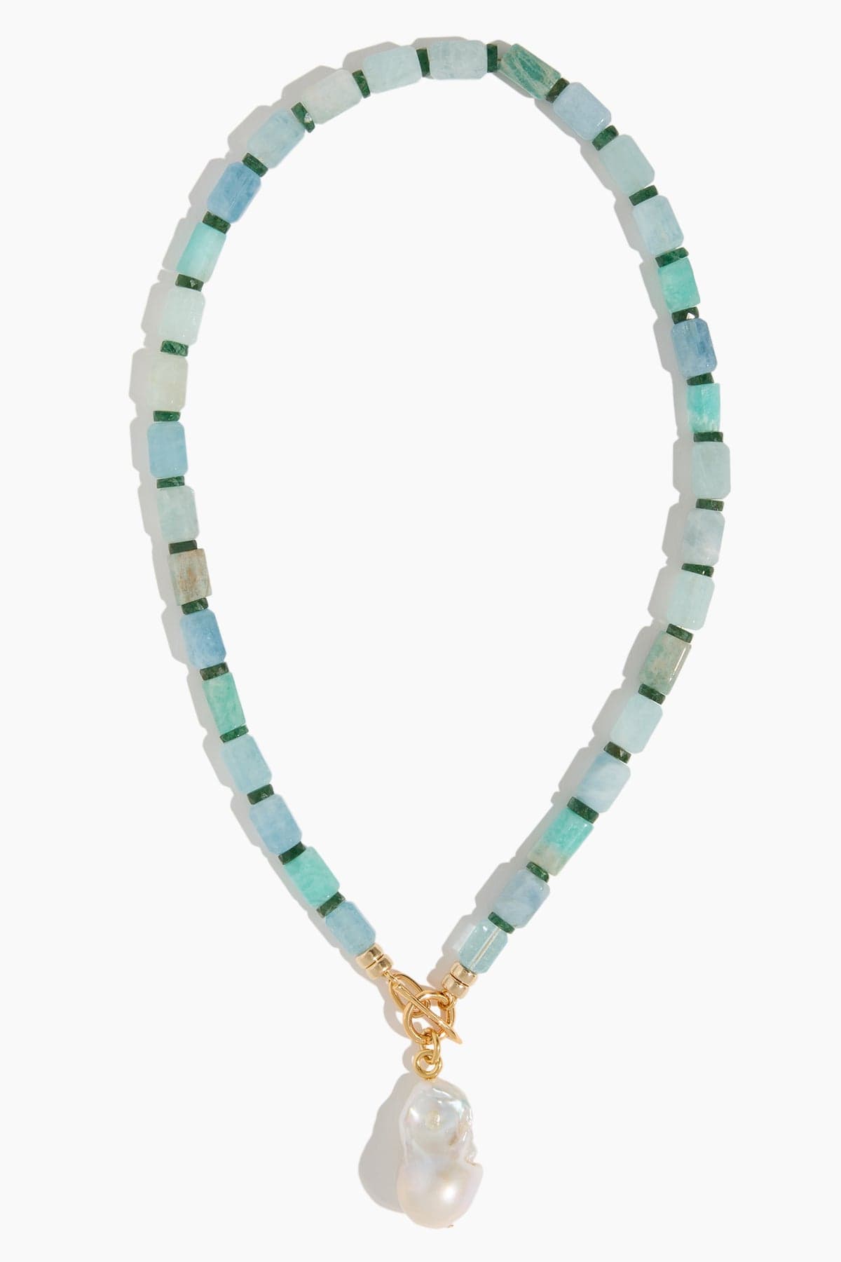 Lizzie Fortunato Necklaces Pearl Isle Necklace in Sea Blue Lizzie Fortunato Pearl Isle Necklace in Sea Blue