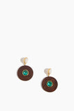 Lizzie Fortunato Taj Disc Earrings in Acacia Wood Multi