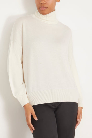 Loulou Studio Sweaters Murano High Collar Sweater in Ivory Loulou Studio Murano High Collar Sweater in Ivory