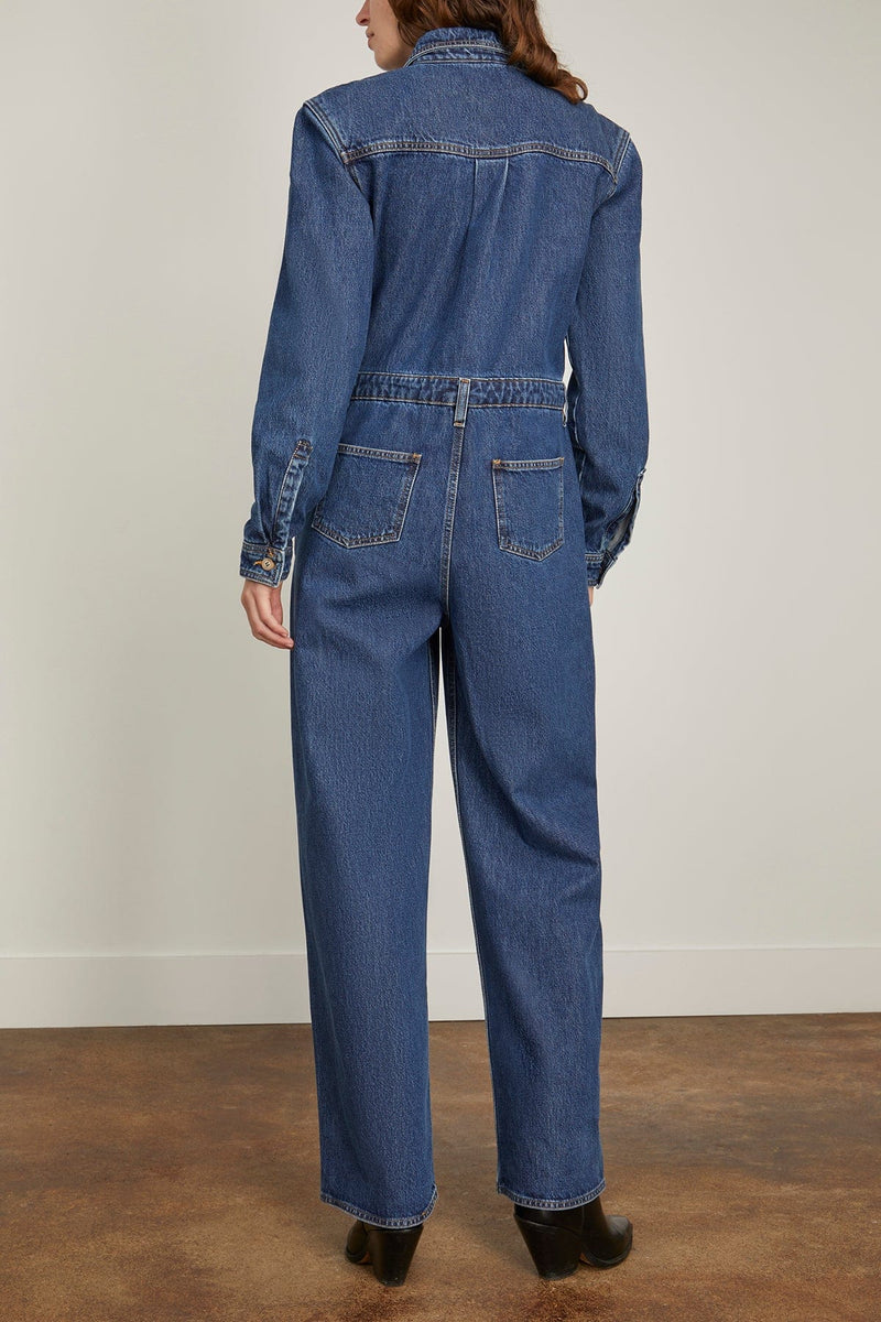 Denim Straight-Leg Jumpsuit