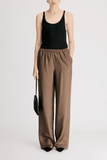 Loulou de Saison Alera Wide Leg Pant in Dark Brown