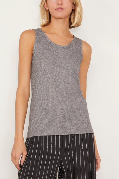 Loulou Studio Tops Alicudi Tank Top in Grey Melange Alicudi Tank Top in Grey Melange