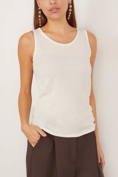 Loulou Studio Tops Alicudi Tank Top in Ivory Alicudi Tank Top in Ivory