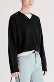 Loulou de Saison Anzor V-Neck Sweater in Black