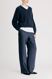 Loulou de Saison Anzor V-Neck Sweater in Navy