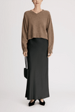Loulou de Saison Anzor V-Neck Sweater in Nutmeg