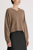 Loulou de Saison Anzor V-Neck Sweater in Nutmeg