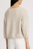 Loulou de Saison Azali Crewneck Sweater in Stone