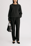 Loulou de Saison Breha Sweater with Piping in Charcoal