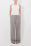 Loulou de Saison Clark Loose Fit Pant in Grey Melange