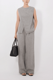 Loulou de Saison Della Asymmetric Top in Grey Melange