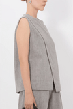 Loulou de Saison Della Asymmetric Top in Grey Melange