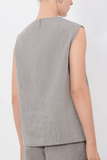 Loulou de Saison Della Asymmetric Top in Grey Melange