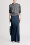 Loulou de Saison Eli A-Line Maxi Skirt in Navy
