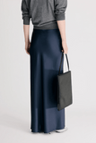 Loulou de Saison Eli A-Line Maxi Skirt in Navy