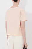Loulou de Saison Faaa V Neck T-Shirt in Cream Rose