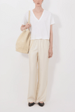 Loulou de Saison Faaa V Neck T-Shirt in White